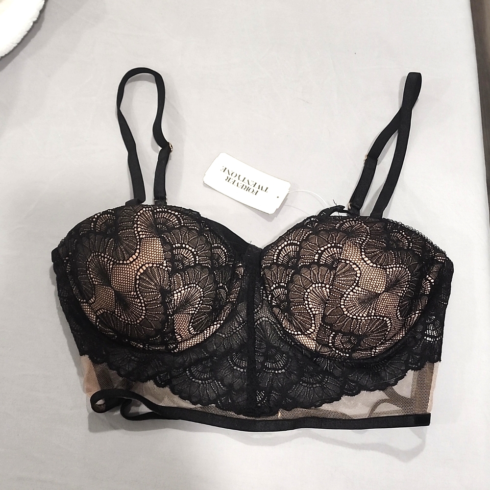 NEW Nude/Black Gold Knit Top Bralette